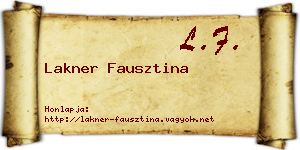 Lakner Fausztina névjegykártya